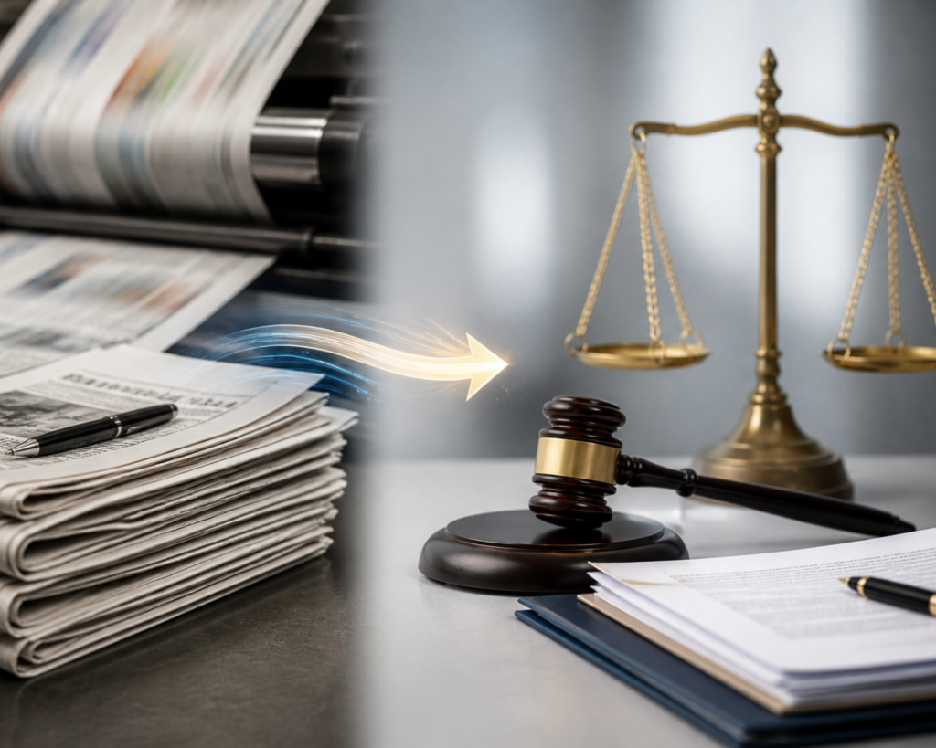 From Publication to Arbitration Exhibit article image about supporting news and corporate dispute intelligence