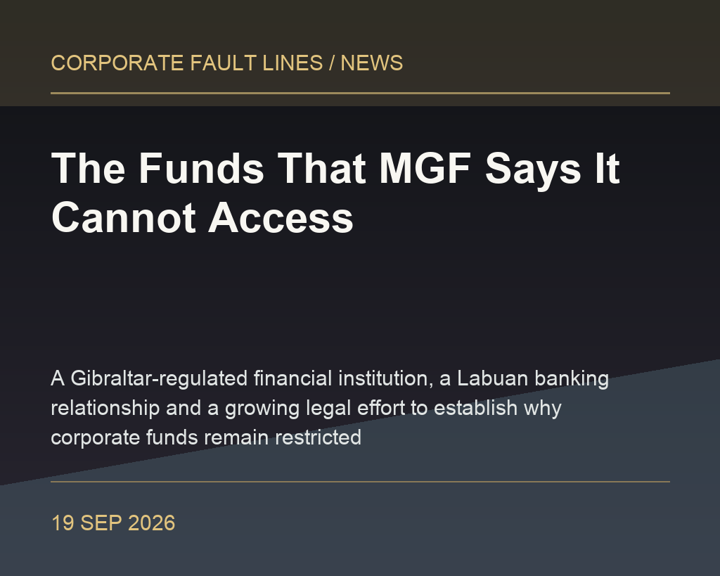 The Funds That MGF Says It Cannot Access article image about news and corporate dispute intelligence